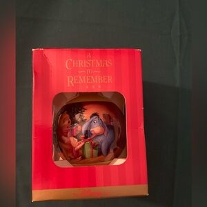 Vintage Disney Christmas Ornament with Winnie the Pooh and Eeyore, Slightly Used